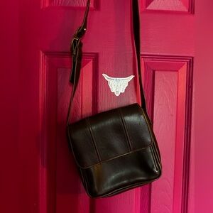 Brown leather cross body bag